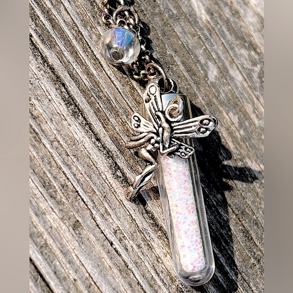 🧚‍♀️ Y2K Fairy Dust Aurora Borealis AB Pendant Necklace Earrings - Picture 5 of 11